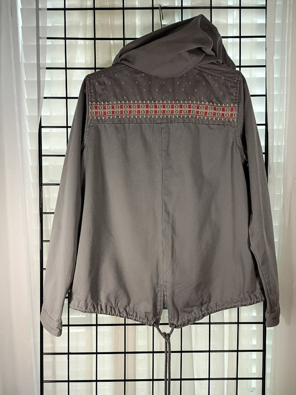 "Watch the Sunrise" Roxy Hooded Utility Jacket with Embroidery